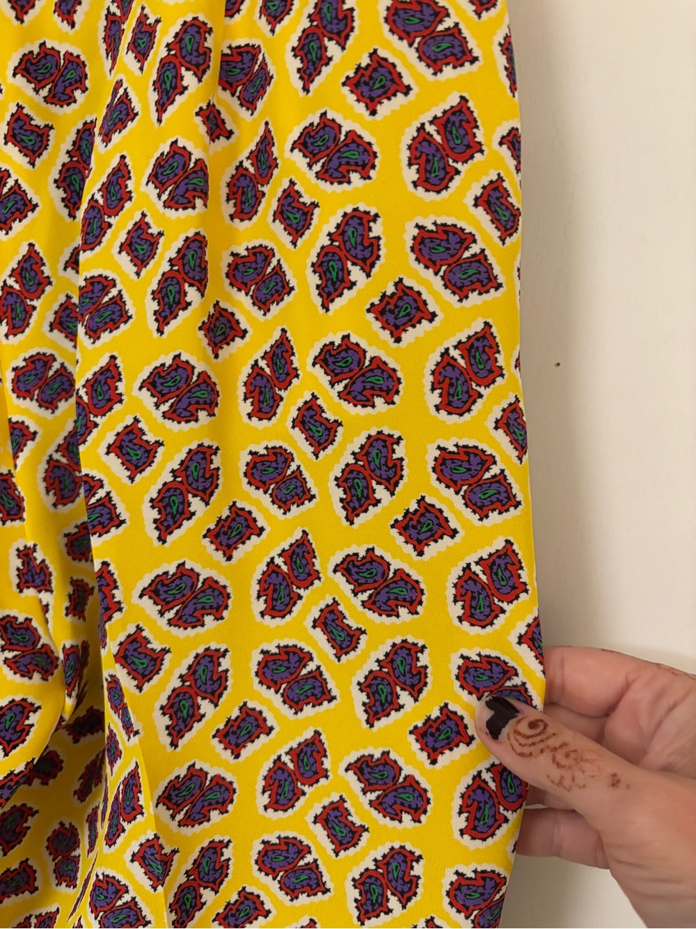 Ralph Lauren Collection Yellow Silk Paisley Pants Size 6 Simone Preppy Luxury - Picture 6 of 16
